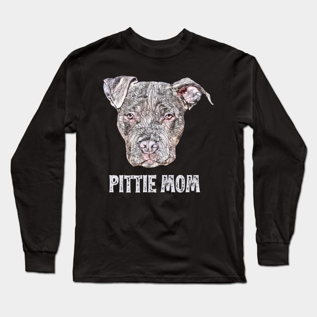 Pit Bull Terrier Mom - Pit Bull Mom Design Long Sleeve T-Shirt by DoggyStyles